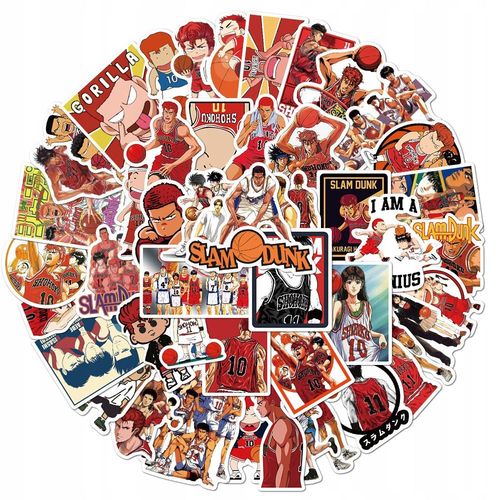 Lot de 100 autocollants imperméables à l'eau avec graffitis de l'anime Slam Dunk