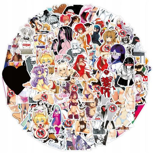 Lot de 100 autocollants Hentai de dessin animé sexy pour femme