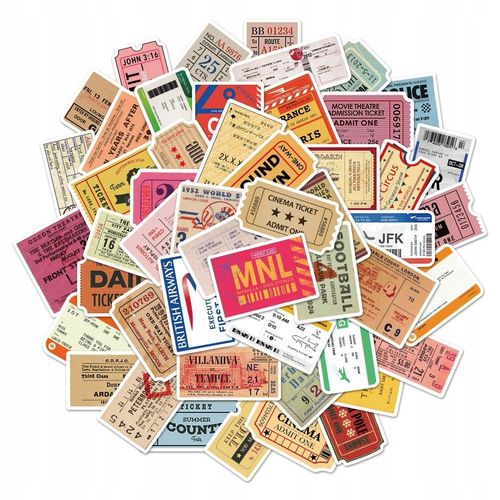 200 Pcs Billet D'avion Nostalgique Ancien Billet Autocollants De Sport Pour Enfants, Autocollants De Sport Pour Bouteilles D'eau, Autocollants De Bouteilles D'eau Imperméables Pour Garçons,
