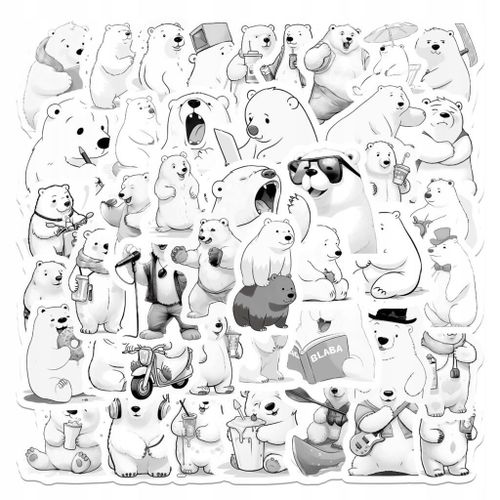 200 Pcs Autocollants Mignons Pour Bébé Ours Polaire Autocollants De Sport Pour Enfants, Autocollants De Sport Pour Bouteilles D'eau, Autocollants De Bouteilles D'eau Imperméables Pour Garçon
