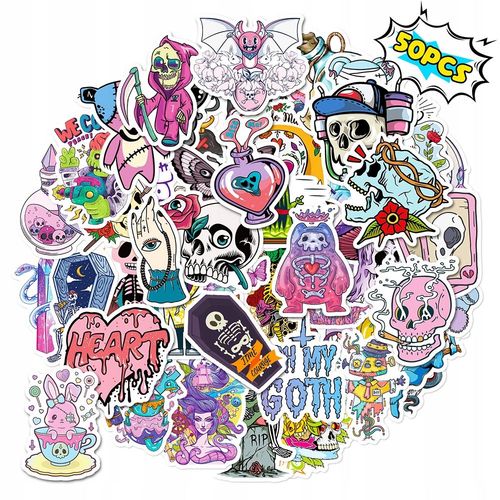 200 Pcs Cool Skulls Elixir Gothic Art Cartoon Autocollants De Sport Pour Enfants, Autocollants De Sport Pour Bouteilles D'eau, Autocollants De Bouteilles D'eau Imperméables Pour Garçons, Aut