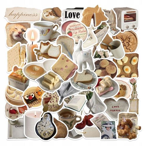 200 pcs de pain sucré pour petit-déjeuner en forme de tête de chat Autocollants de sport pour enfants, autocollants de sport pour bouteilles d'eau, autocollants de bouteilles d'eau imperméab