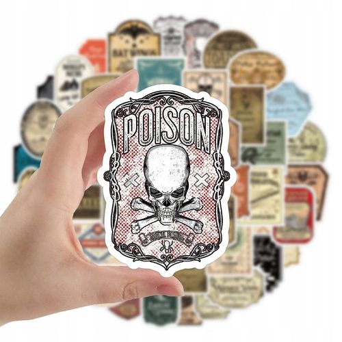 100 étiquettes vintage Elixir Retro Horror Go