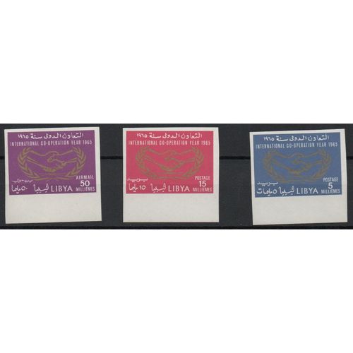 Libye Timbres Année De La Coopération Internationale 1965