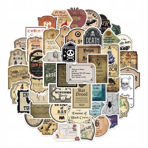 100 étiquettes d'élixir vintage de pharmacie gothique