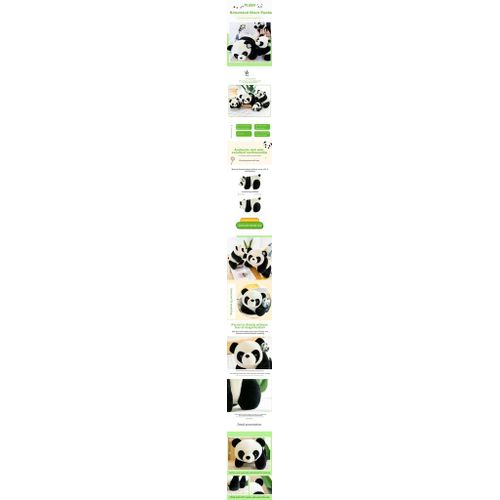 Trésor National De Poupées Panda Allongées Mignonnes De 20 Cm