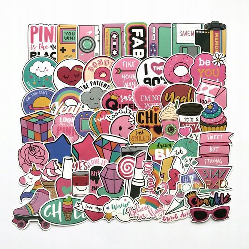 200 Pcs Pièces Jolie Jeune Fille De Dessin Animé Qui Rit Autocollants De Sport Pour Enfants, Autocollants De Sport Pour Bouteilles D'eau, Autocollants De Bouteilles D'eau Imperméables Pour G