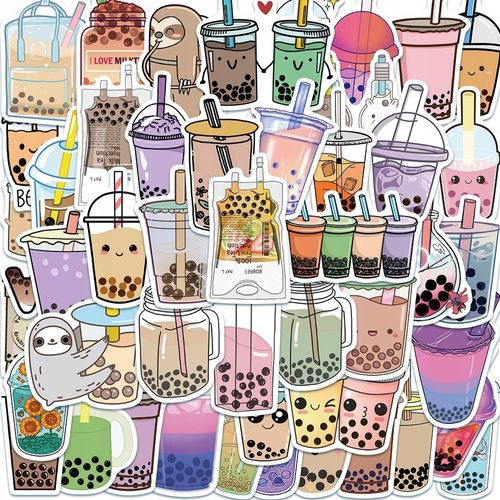 200 Pcs Autocollants Mignons Au Thé Et Au Lait Perlés Autocollants De Sport Pour Enfants, Autocollants De Sport Pour Bouteilles D'eau, Autocollants De Bouteilles D'eau Imperméables Pour Garç