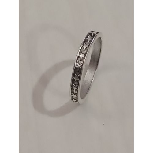 Bague Métal Argenté,Etoiles ,Taille 17.52