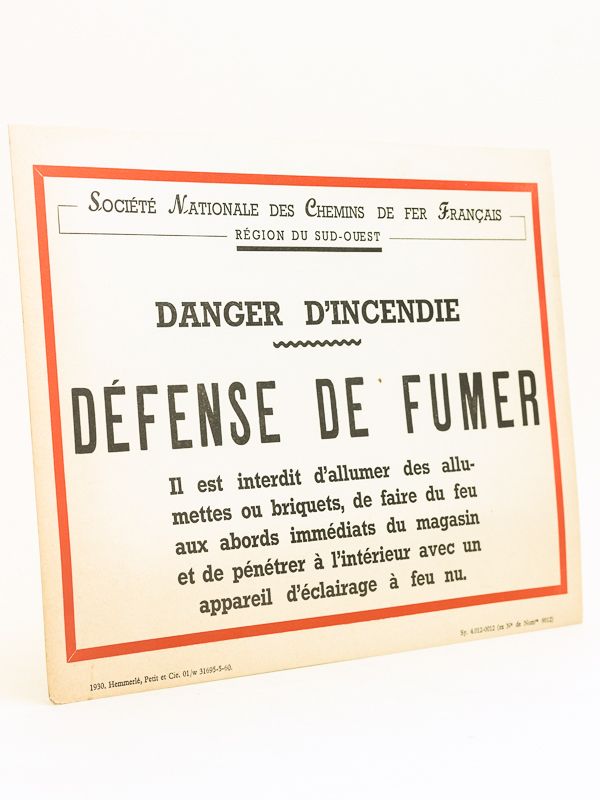 [ Pancarte : ] SOCIETE NATIONALE DES CHEMINS DE FER FRANCAIS. Région du ...