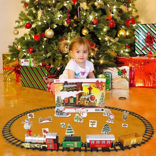 Train de sapin de Noël avec lumières et sons Décoration de Noël