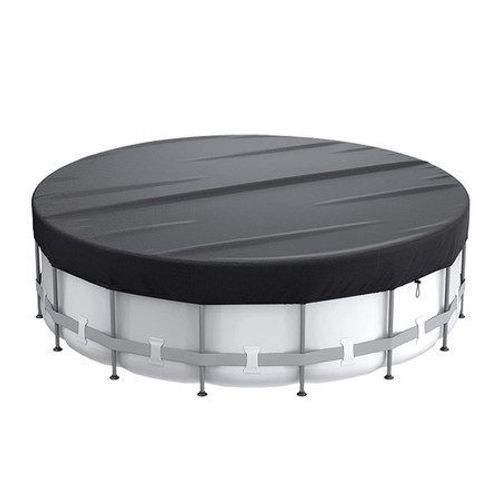 Couverture d'hiver ronde de 14 pieds pour piscines hors sol avec cordon de serrage, noire