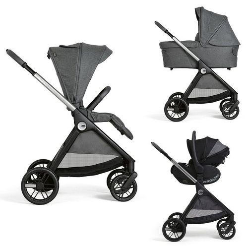 Poussette Trio Bellagio Recline Black Satin - Gris