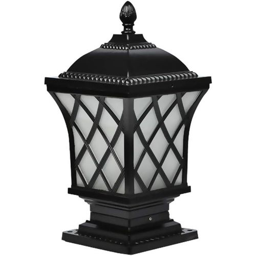Rétro Lampadaire Extérieur Lampadaire De Jardin Antique,Lampe Pilier Portail Aluminium Luminaire Extérieur Borne Étanche Lampe De Chemin Patio Terrasse Cour Post Cap E27 Lampe Sur Pied,Noir.[G450]
