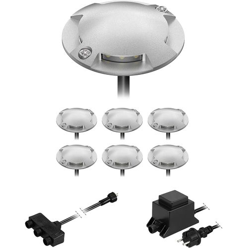 Lampadaire Led Bunda, 4 Lampes, Pour L'extérieur, Passable, Blanc Chaud, Lot De 7.[G300]