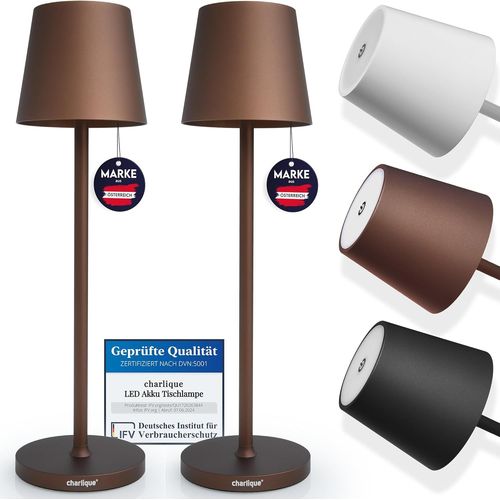 Dinner Light (Double Pack) - Lampe De Table Design En Marron. Lumière Led Sans Fil Rechargeable Puissante . Lampe Usb Portable Et Dimmable - Pour L'intérieur Et L'extérieur.[G1026]
