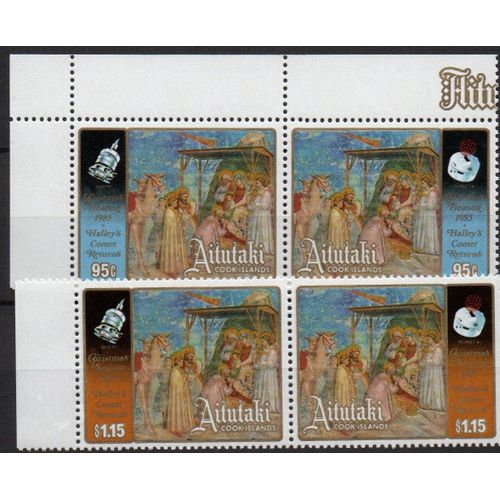 Aitutaki ( Australie ) Timbre Passage De La Comète De Haley 1985