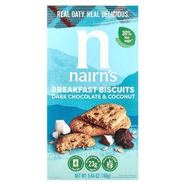 Nairn's, Biscuits Pour Le Petit-Déjeuner, Chocolat Noir Et Noix De Coco, 4 Sachets, 160 G