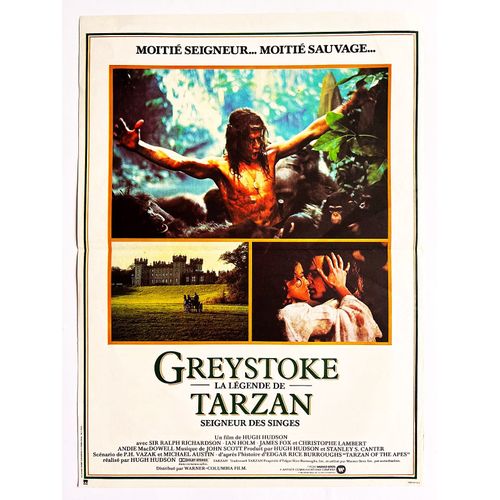 *** Greystocke, La Legende De Tarzan De Hugh Hudson - 1984 - Christophe Lambert - Andie Mac Dowell - Affiche De Cinéma Originale - 40 X 53 - Comme Neuf ***