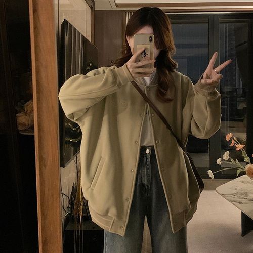 Veste De Baseball Épissée Pour Femme Au Début Du Printemps, Veste Au Design De Niche