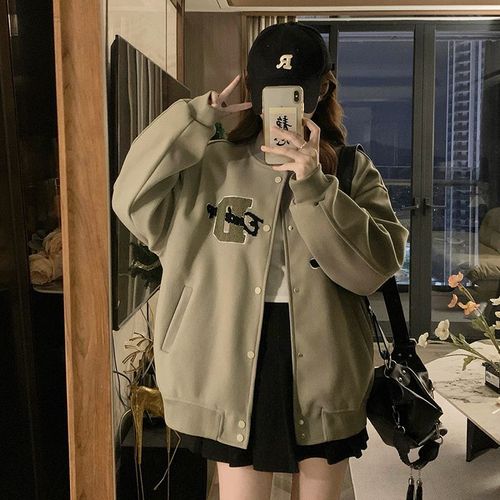 Veste De Style Coréen Pour Femme, Printemps Et Automne, Design Rétro Américain, Veste De Baseball, Haut Court Populaire