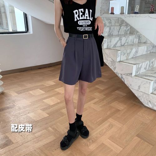 Short De Costume Pour Femme, Short D'été Ample, Taille Haute, Slim, Décontracté, Jambes Larges