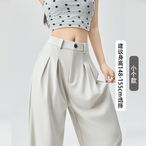 Pantalon Large Pour Femme En Automne Et En Hiver, Pantalon Décontracté Drapé À Jambe Droite, Pantalon De Costume Plissé Au Design Ample