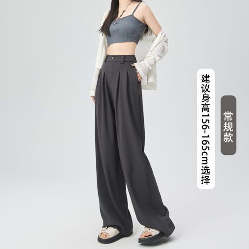 Pantalon Large Pour Femme Au Printemps Et En Été, Pantalon Décontracté Drapé À Tube Droit, Design Ample, Pantalon De Costume Plissé