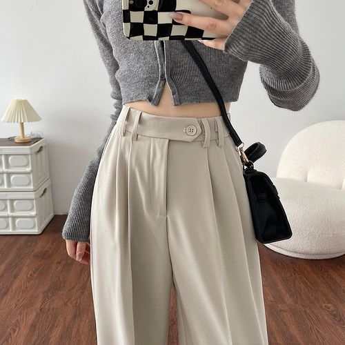 Pantalon Large Taille Haute Pour Femme, Pantalon Décontracté Ample Et Droit, Coupe Ample, Collection Automne
