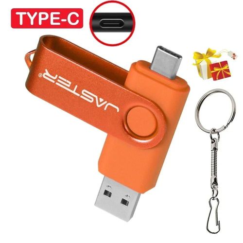 Clé USB TYPE-C, Capacité réelle Pen Drive, Clé gratuite JOMemory Stick Creative Business Gift Red U Disk-4 GO-Orange