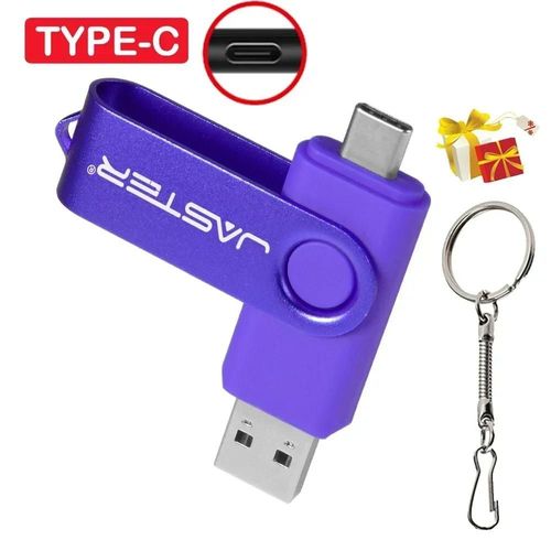 Clé USB TYPE-C, Capacité réelle Pen Drive, Clé gratuite JOMemory Stick Creative Business Gift Red U Disk-128 Go-Pourpre