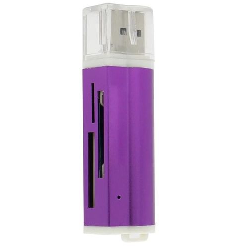 Lecteur de carte Micro SD multi-en 1, adaptateur de carte mémoire USB 2.0 pour lecteur de carte Microsd SDHC TF M2 MMC MS PRO DUO--Pourpre