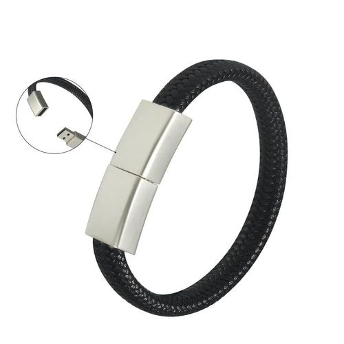 Bracelet mémoire haute vitesse clé USB, Bracelet noir clé mémoire étanche stylo lecteurs créatif U disque cadeaux-4 GO-