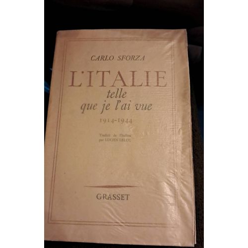 L'italie Telle Que Je L Ai Vue 1914 -1944
