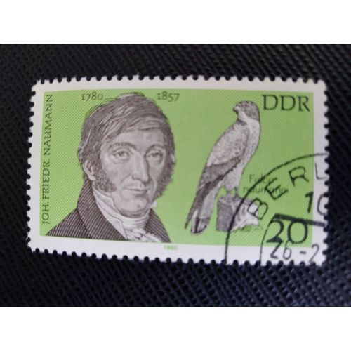 Timbre Allemagne / Rda Yt 2158 Johann Friedrich Naumann (1780-1857), Faucon Crécerellette 1980 (050209 )