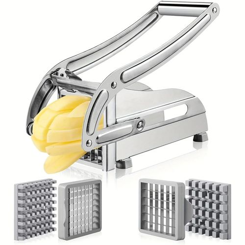 Coupe Frites Multifonction Légumes Hachoir Manuel Inox Trancheuse Pomme De Terre