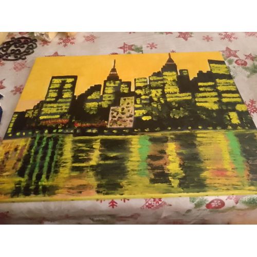 Tableau Original Paysage Urbain By Night