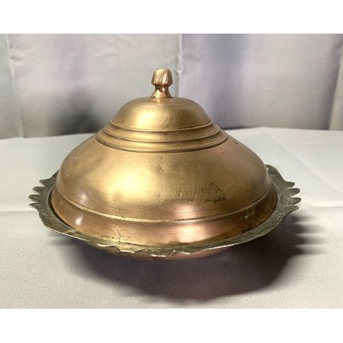 Ancien Plat De Service De Table Période Ottomane Fin 19ème Siècle Bronze Étamé
