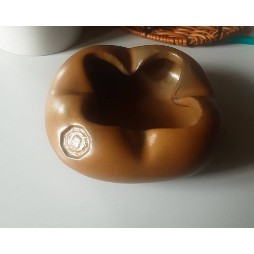 Cendrier Vintage Marron En Céramique