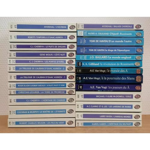 Grand Lot De 25 Livres De Poche : Sf (Science-Fiction): Asimov, Cherryh, Ayerdhal, Van Vogt, Tom De Haven...