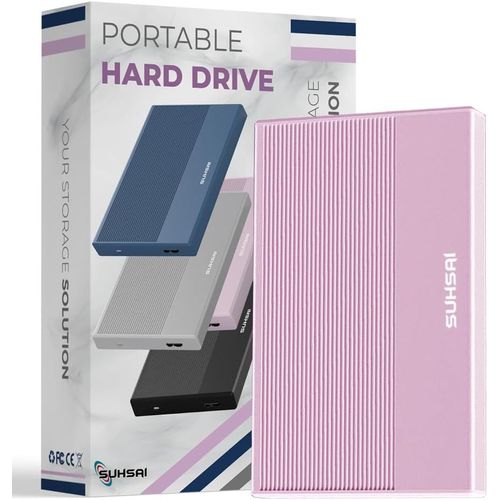 Disque Dur Externe 1 To Hdd De Sauvegarde De Données ¿ Extension De Mémoire 2,5"" Disque Dur Portable Usb 3.0 Compatible Avec Mac, Ordinateur De Bureau, Pc, Ps4, Ps5, Xbox One (Rose)[X167]