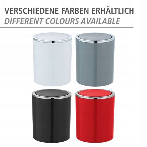 Poubelle WENKO Inca Grey avec couvercle a charniere,