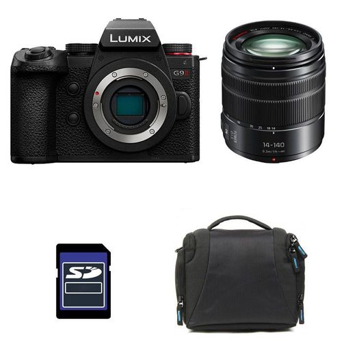 PANASONIC Hybride LUMIX G9 II Noir + Objectif G Vario 14-140mm f/3.5-5.6 ASPH Power OIS + Sac et Carte SD 4 Go