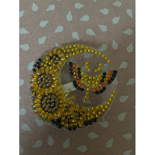 Broche Lune Papillon 7 X 6,2 Cm