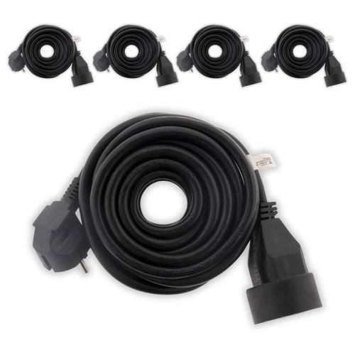 Lot de 5 - Prolongateur 16A HO5VV-F 3G1,5mm² Noir 3m - Zenitech