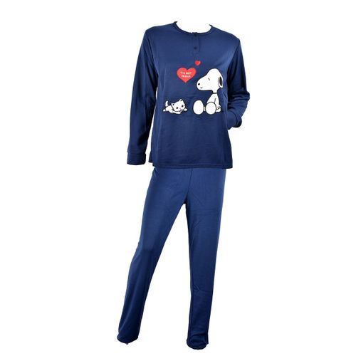 Pyjama Femme Long Sweet Secret Q1565 Best Friend Marine