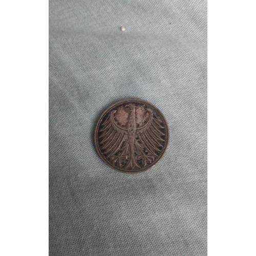 Piece Argent 5 Mark Allemagne 1951