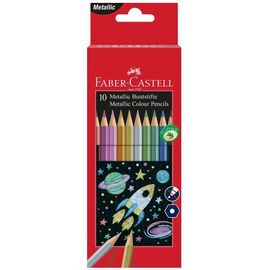 Crayons De Couleur - 10 Teintes Métallisées - Coloriage - Enfant - Faber-Castell