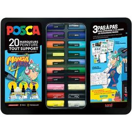 Marqueurs - Posca - Mallette Manga Hero - 20 Couleurs - Tout Support -
