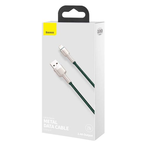 Baseus Lightning Cafule Series Metal Data Cable 2.4a 1m Green (caljk-